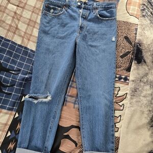 Levi's Blue Distressed Ankle Jeans